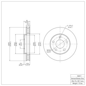 Buick LeSabre Brake Rotor (1) - Front - R1 Concepts - Plain - `97-`05